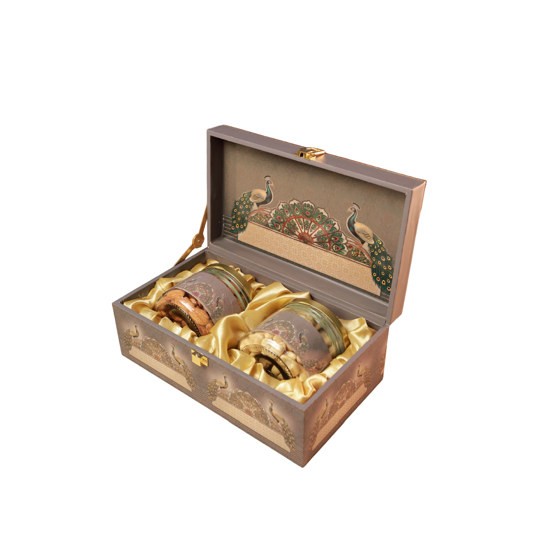 2 Jar Box Peacock 3D
