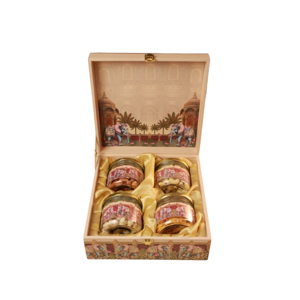 4 Jar Box Elephant Design