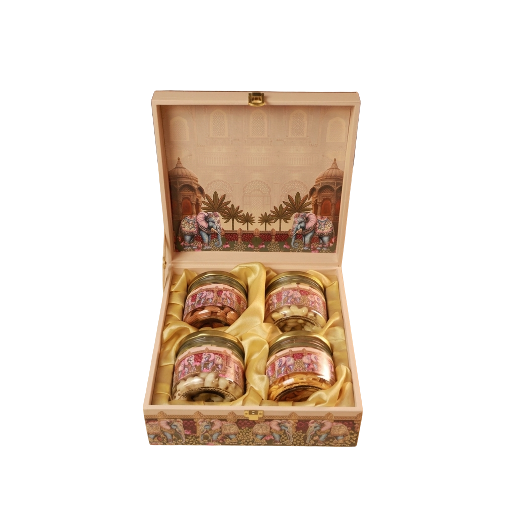 4 Jar Box Elephant Design