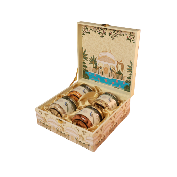 4 Jar Box Peacock Design