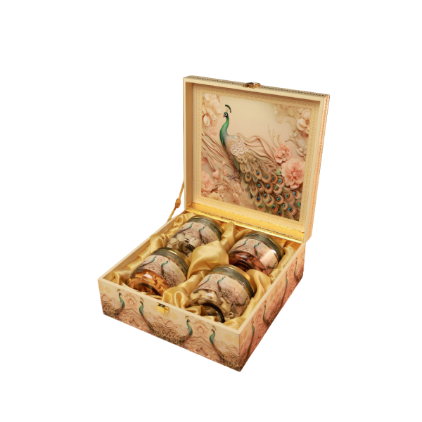 4 Jar Box Peacock Royale