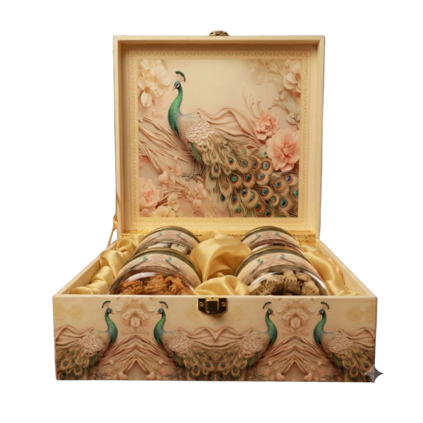 4 Jar Box Peacock Royale