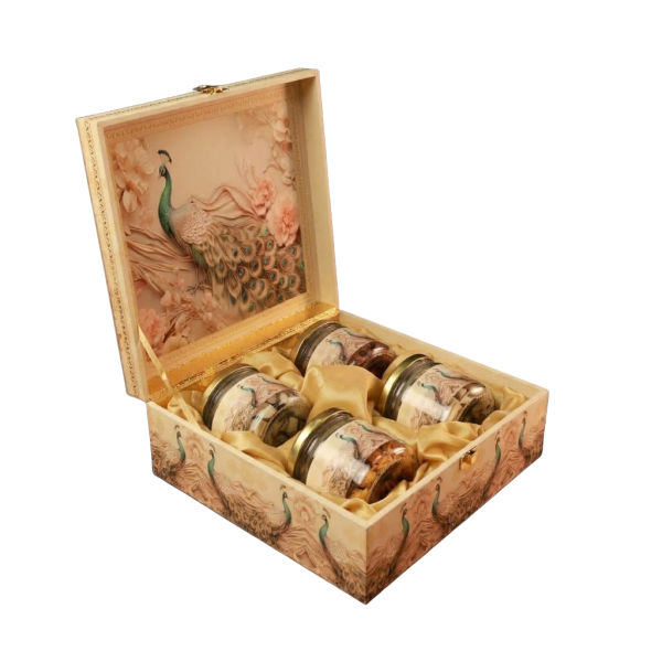 4 Jar Box Peacock Royale