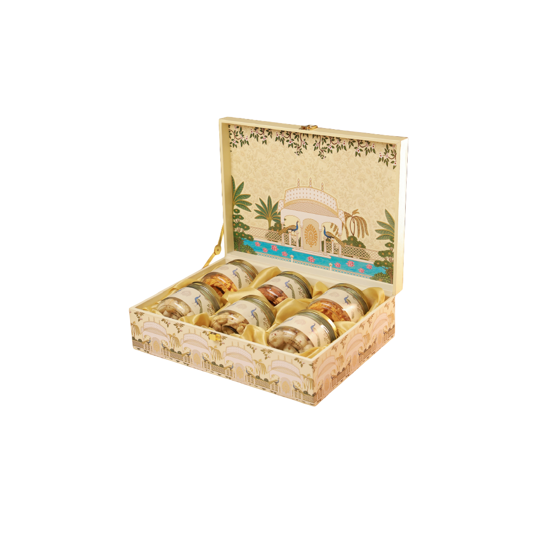 6 Jar box Peacock Design