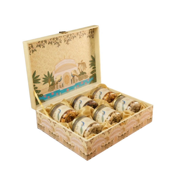6 Jar box Peacock Design