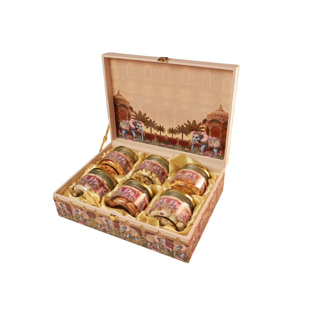 6 Jar box Elephant Design