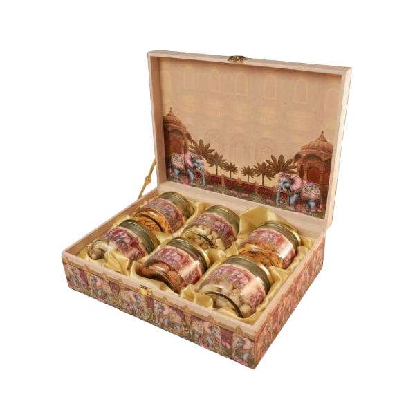 6 Jar box Elephant Design