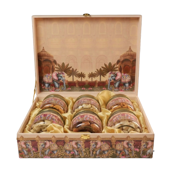 6 Jar box Elephant Design